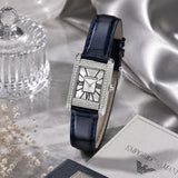 Emporio Armani Genni White Dial Blue Leather Strap Watch for Women - AR11718