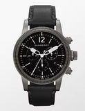 Burberry Utilitarian Chronograph Black Dial Black Leather Strap Watch for Men - BU7813