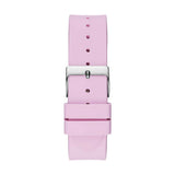 Guess Crush Crystals Silver Dial Pink Rubber Strap Watch for Women - W1223L1