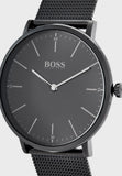 Hugo Boss Horizon Quartz Black Dial Black Mesh Bracelet Watch For Men - 1513542