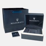 Maserati Traguardo Skeleton Black Dial Gold Steel Strap Watch For Men - R8873612058