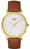 Tissot T Classic Everytime White Dial Brown Leather Strap Watch For Men - T109.410.36.031.00