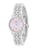 Tissot Carson Premium Lady Mother of Pearl Pink Dial Silver Steel Strap Watch For Women - T122.210.11.159.00