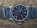 Emporio Armani Sigma Chronograph Blue Dial Blue Silicone Strap Watch for Men - AR6068