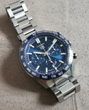 Tag Heuer Carrera Chronograph Blue Dial Silver Steel Strap Watch for Men - CBN2011.BA0642