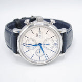 IWC Portofino Chronograph White Dial Black Leather Strap Watch for Men - IW391024