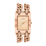 Guess Mod Heavy Metal Rose Gold Dial Rose Gold Steel Strap Watch For Women - W1117L3