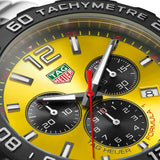 Tag Heuer Formula 1 Quartz Chronograph Yellow Dial Silver Steel Strap Watch for Men - CAZ101AM.BA0842