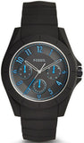 Fossil Popstastic Sport Black Dial Black Rubber Strap Watch for Men - FS5222