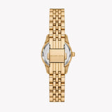 Michael Kors Lexington Three Hand Blue Dial Gold Steel Strap Watch for Women - MK4813