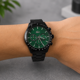 Lacoste Boston Green Dial Black Steel Strap Watch for Men - 2011270