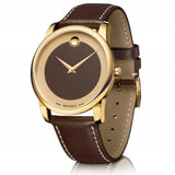 Movado Museum Classic Brown Dial Brown Leather Strap Watch For Men - 0606880