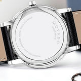 Movado Museum Classic Blue Dial Black Leather Strap Watch for Men - 0607197