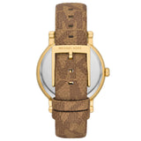 Michael Kors Quartz Gold Dial Brown Leather Strap Watch For Women - MKO1026