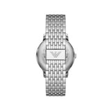 Emporio Armani Minimalist Black Dial Silver Steel Strap Watch for Men - AR11600