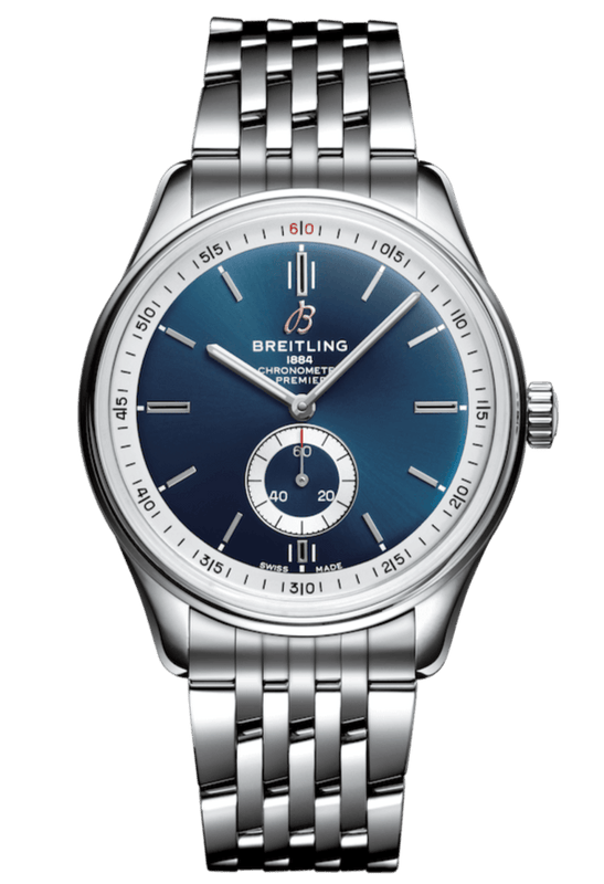Breitling Premier Automatic 40mm Blue Dial Silver Steel Strap Watch for Men - A37340351C1A1