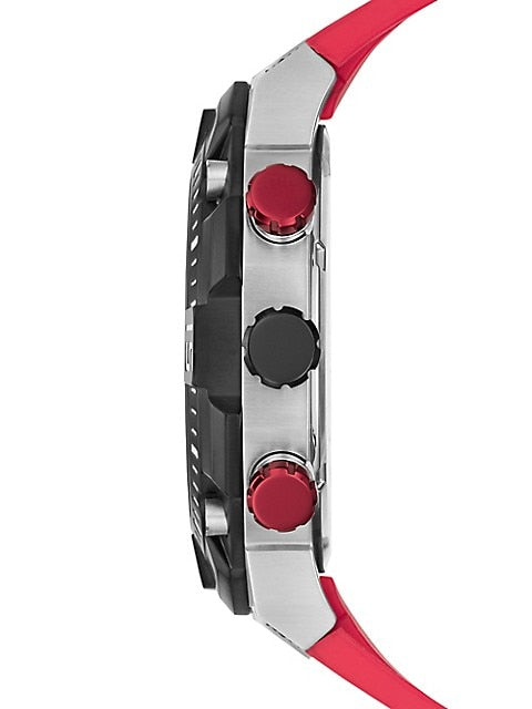 Guess Navigator Black Dial Black Rubber Strap Watch for Men - GW0264G1