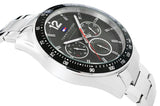 Tommy Hilfiger Luke Chronograph Black Dial Silver Steel Strap Watch for Men - 1791104