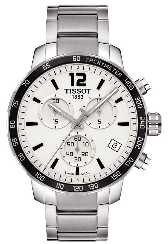 Tissot Quickster Chronograph Silver Dial Watch For Men - T095.417.11.037.00