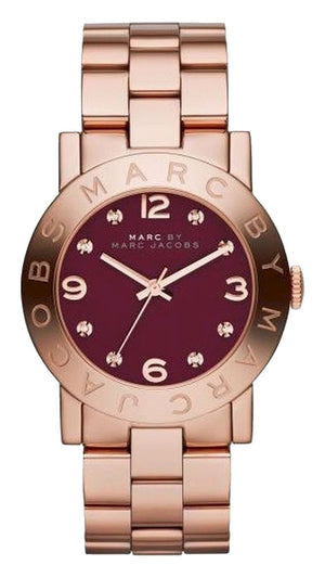 Marc Jacobs Amy Purple Rose Gold Steel Strap Watch for Women - MBM8616