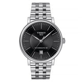 Tissot T Classic Carson Premium Powermatic 80 Black Dial Silver Steel Strap Watch For Men - T122.407.11.051.00