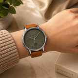 Lacoste Madrid Green Dial Brown Leather Strap Watch for Men - 2011035