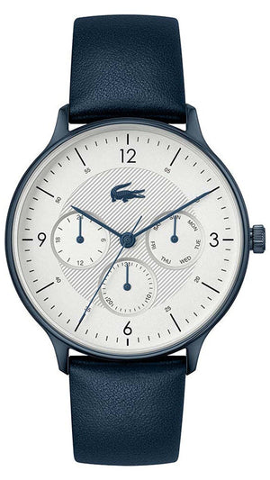 Lacoste Club White Dial Blue Leather Strap Watch for Men - 2011140