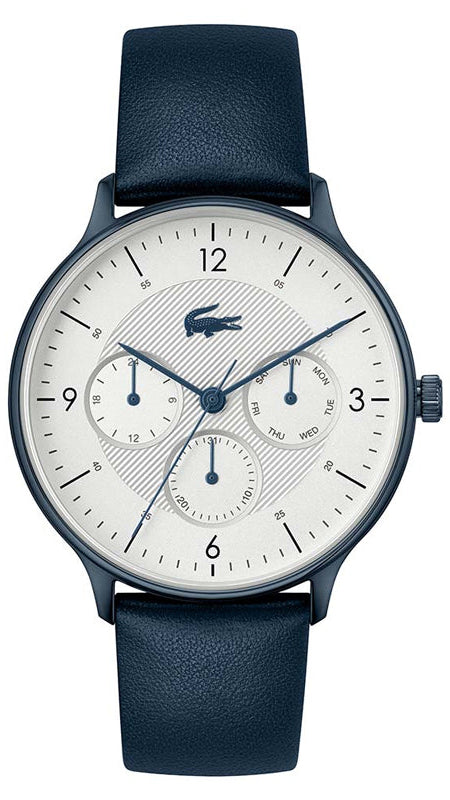 Lacoste Club White Dial Blue Leather Strap Watch for Men - 2011140