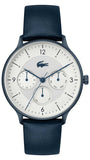 Lacoste Club White Dial Blue Leather Strap Watch for Men - 2011140