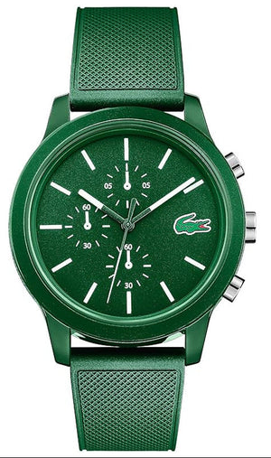 Lacoste 12.12 Chronograph Green Dial Green Silicone Strap Watch for Men - 2010973