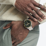 Movado Heritage Calendoplan Chronograph Green Dial Two Tone Steel Strap Watch For Men - 3650167