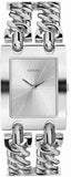 Guess Mod Heavy Metal Silver Dial Silver Steel Strap Watch For Women - W1117L1