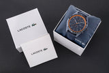 Lacoste Apext Blue Dial Blue Leather Strap Watch for Men - 2011297