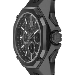 Philipp Plein Octagon Black Dial Black Silicone Strap Watch for Men - PWTBA0623