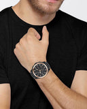 Hugo Boss Grandmaster Black Dial Black Steel Strap Watch for Men  - 1513885