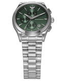 Emporio Armani Paolo Chronograph Green Dial Silver Steel Strap Watch For Men - AR11529