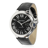 Cartier Ballon Bleu De Cartier Black Dial Black Leather Strap Watch for Men - WSBB0003