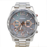 Fossil Perfect Boyfriend Mother of Pearl Blue Dial Silver Steel Strap Watch for Women - ES3880