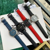 Emporio Armani Luigi XLarge Chronograph Blue Dial Blue Leather Strap Watch for Men - AR1969