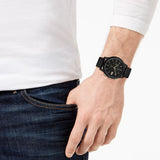 Lacoste 12.12 Chronograph Black Dial Black Silicon Strap Watch for Men - 2011012