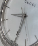 Gucci G Timeless Mother of Pearl White Dial Silver Steel Strap Watch For Women - YA126444