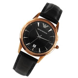 Emporio Armani Classic Black Dial Black Leather Strap Watch for Women - AR2445