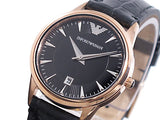 Emporio Armani Classic Black Dial Black Leather Strap Watch for Women - AR2445