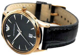 Emporio Armani Classic Black Dial Black Leather Strap Watch for Women - AR2445