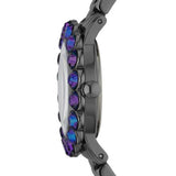 Marc Jacobs Amy Purple Dial Black Steel Strap Watch for Women - MBM3224