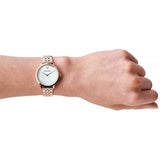 Emporio Armani Modern Mother of Pearl White Dial Rose Gold Steel Strap Watch for Women - AR11158