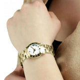 Marc Jacobs Mini Amy White Dial Gold Steel Strap Watch for Women - MBM3057