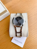 Calvin Klein Class Black Dial Silver Steel Strap Watch for Women - K6R23121