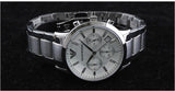 Emporio Armani Renato Chronograph White Dial Silver Steel Strap Watch for Women  - AR2459