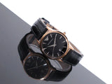 Emporio Armani Classic Black Dial Black Leather Strap Watch for Women - AR2445